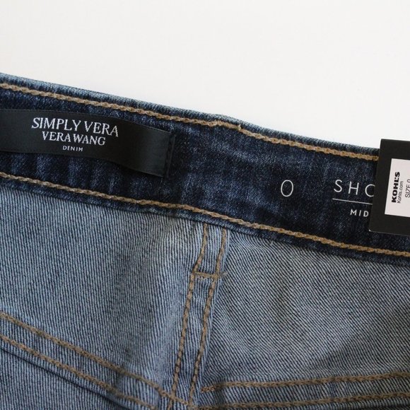 Vera Wang Denim Blue Jean Shorts Size 0 - Picture 3 of 5